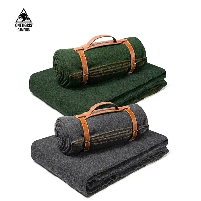 ONETIGRIS grande couverture en laine confortable lavable ultraléger Camping hiver couverture couette