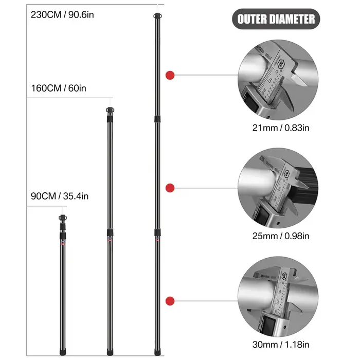 Ensemble de 2 poteaux de bâche robustes