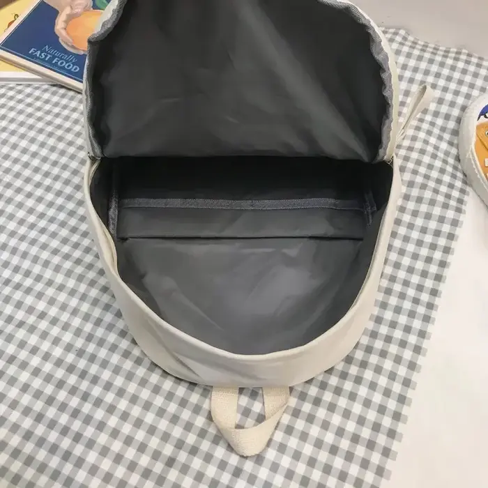 Sac à dos noir solide, sac d'école Oxford étanche