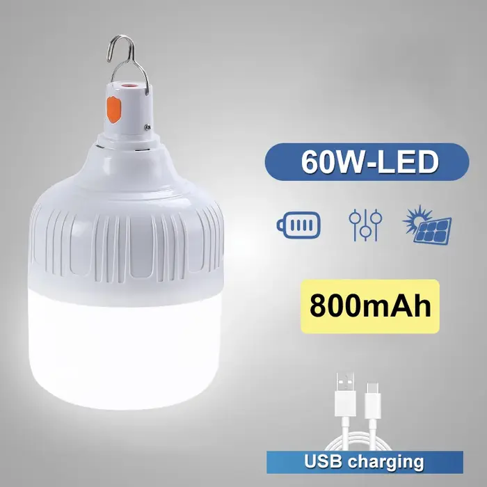 USB Rechargeable Camping lumières lumière LED lanterne Portable ampoule de secours lampe haute puiss