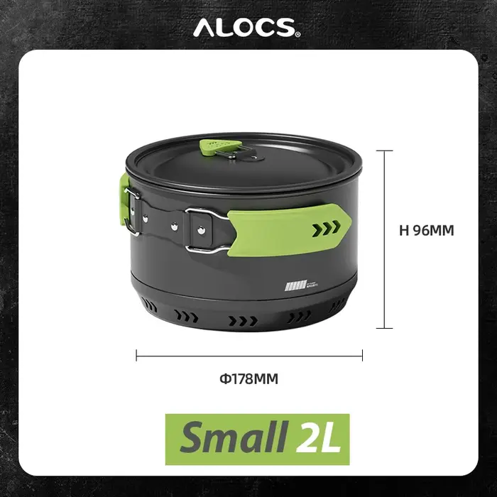 ALOCS-Casserole antiarina en alliage pour camping en plein air, ustensiles de cuisine, compacte, dél