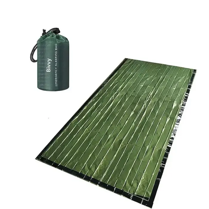 Sac de couchage d'urgence thermique léger et imperméable - Sac de bivouac - Couverture de survie pour le camping