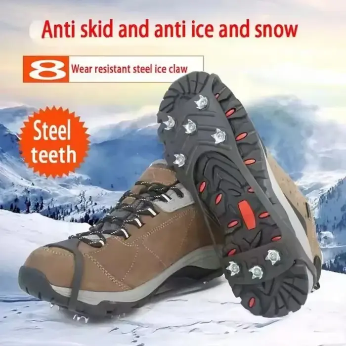 8 dents pince à glace chaussures à pointes hiver extérieur anti-dérapant randonnée escalade