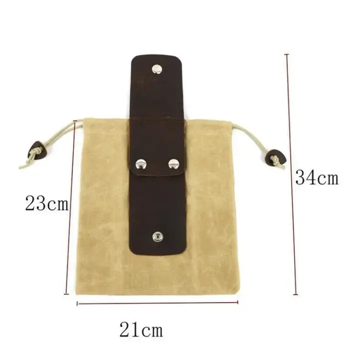 Sac de recherche de nourriture Portable en plein air, pochette de cueillette de fruits pliable, rangement de baies Puch, sac en toile de brousse en cuir, randonnée Camping 1 pièce