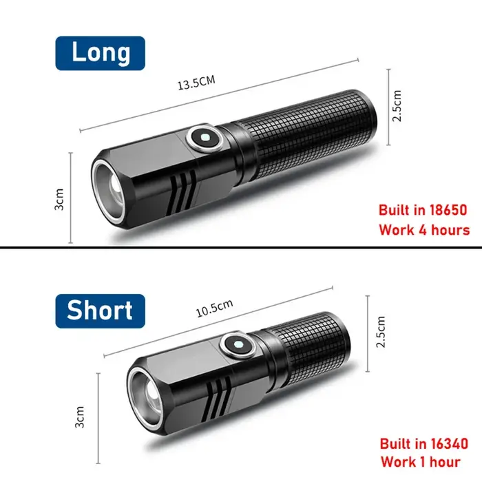 10000 Lumens Mini lampe de poche LED puissante XHP50 batterie intégrée 3 Modes Usb lampe de poche Re
