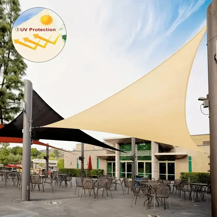 3x3x3M pliant imperméable Triangle pare-soleil voile auvent pour activités de plein air arrière-cour