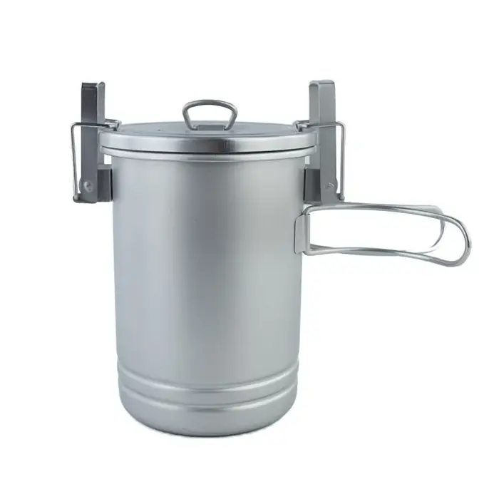 Cuiseur à riz mis à jour, ustensiles de cuisine de pique-nique portables en plein air, Pot en acier inoxydable, accessoire de cuisine multifonctionnel de voyage, Camping randonnée
