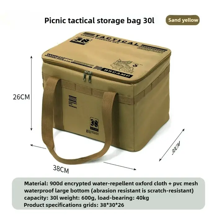 Boîte de rangement pliante extérieure, boîte de rangement de camping pique-nique, vaisselle, ustensi