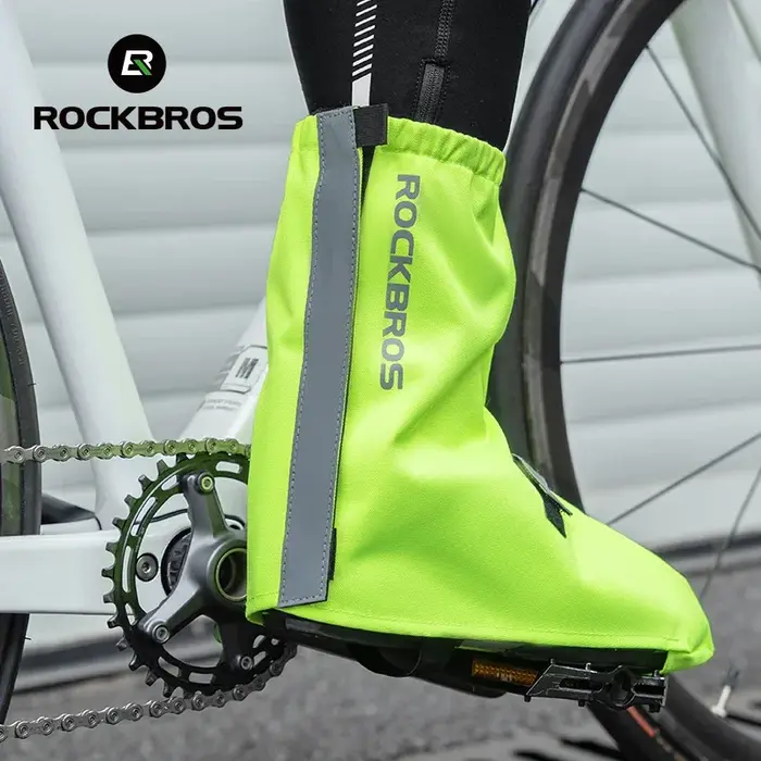 ROCKBROS couvre-chaussures cyclisme imperméable chaussures couverture 1 paire bottes de cyclisme couvre-chaussures coupe-vent équitation en plein air épais couvre-chaussures