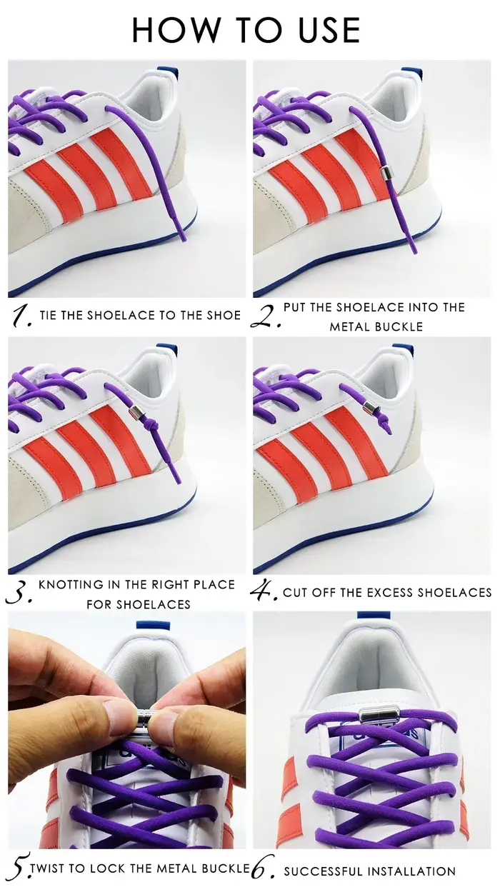 Lacets de chaussures élastiques demi-cercle sans cravate pour enfants et adultes, lacets pour baskets, lacets paresseux rapides, boucle Capsule colorée