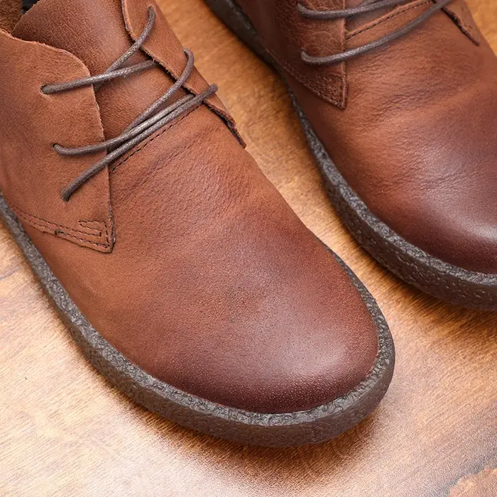 Baskets de marche décontractées à cheville haute pour hommes, couche supérieure en cuir de vache souple, semelle TPR, Botas courtes de printemps, chaussures de camping en plein air