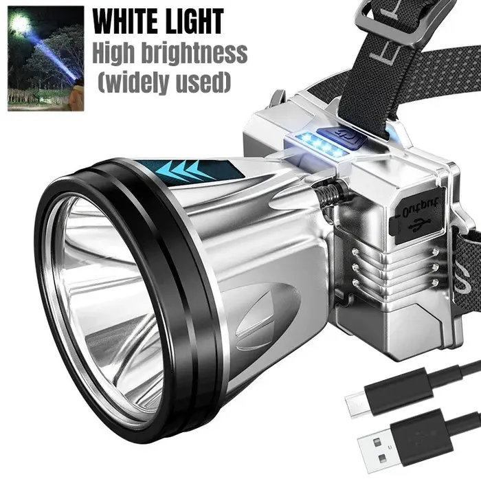 GGbingo lampe frontale Rechargeable Super lumineuse haute puissance étanche d'urgence pêche Camping