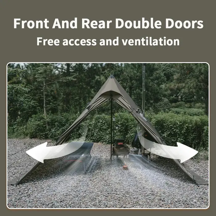 Natureifa-Tente Pyramidale Portable et Étanche pour Camping en Plein Air et Pique-Nique, Tipi de Ran