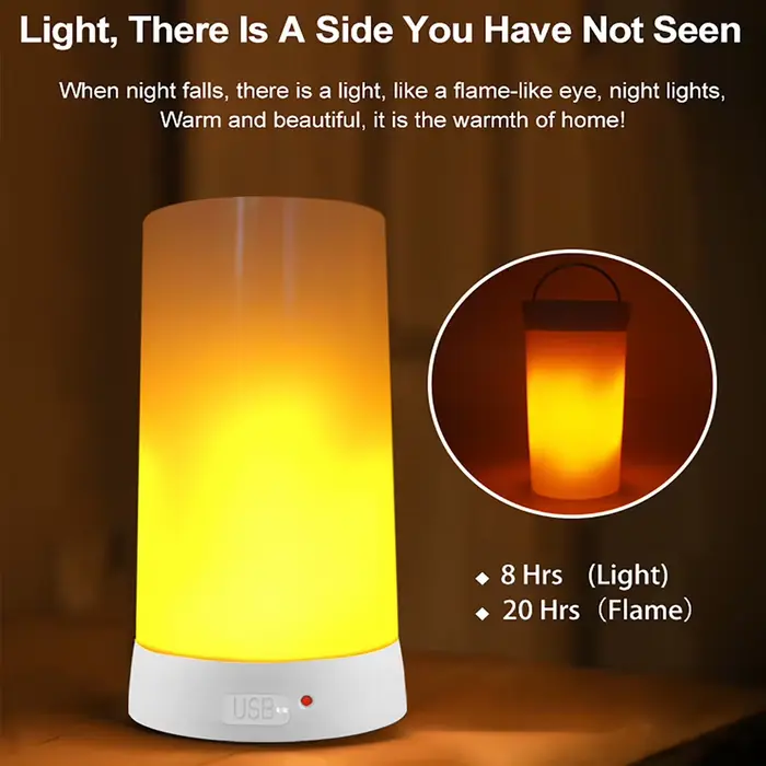 Lampe à flamme LED Rechargeable par USB