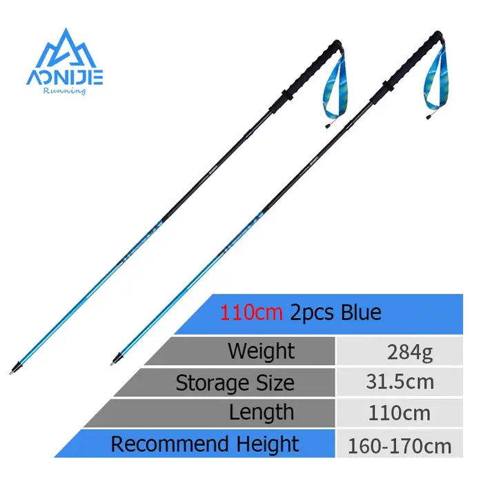 AONIJIE E4210 plus récent 110CM 120CM ultraléger pliant en Fiber de carbone pôle de randonnée bâtons de marche droits