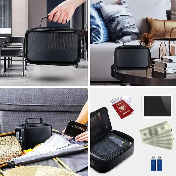 Petit sac à main ignifuge-organisateur ignifuge et étanche pour passeport