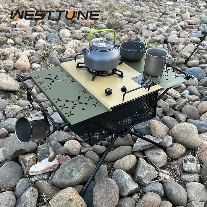 WESTTUNE Table de Camping IGT Table pliante Portable en alliage d'aluminium avec accessoires Tables 