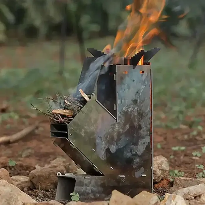 Poêle à bois de Camping pliable en plein air