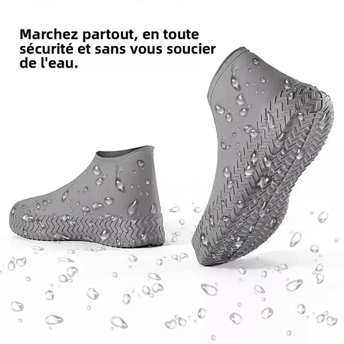 1 paire de couvre-chaussures imperméables en silicone pour enfants et adultes