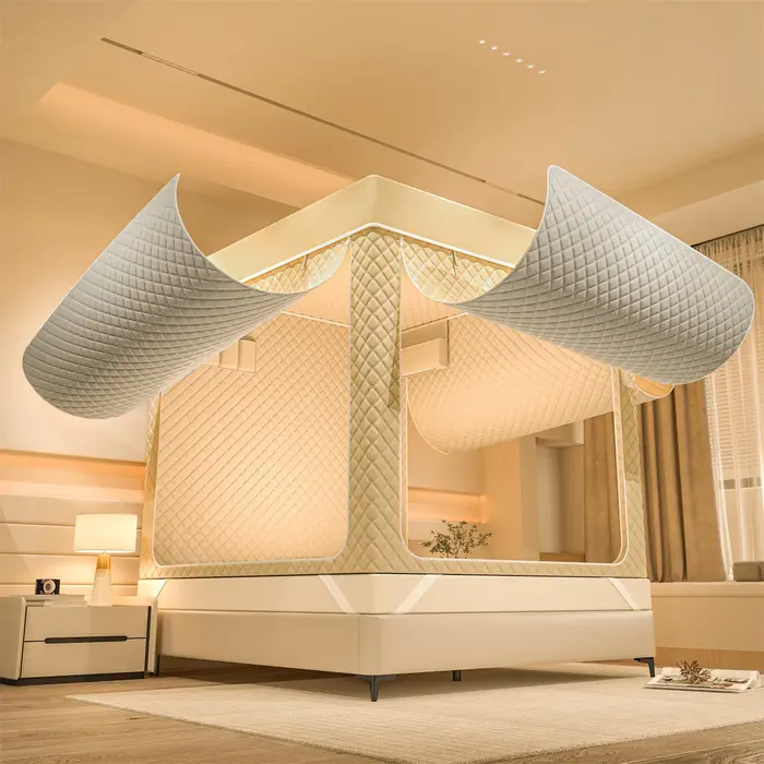 Tente de lit matelassée en coton pour l'hiver