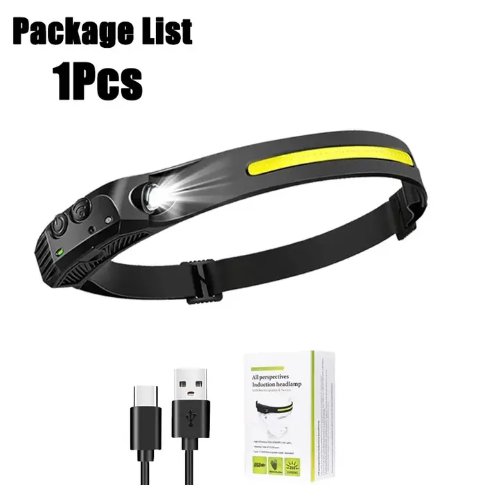 Lampe frontale à capteur LED Rechargeable par USB