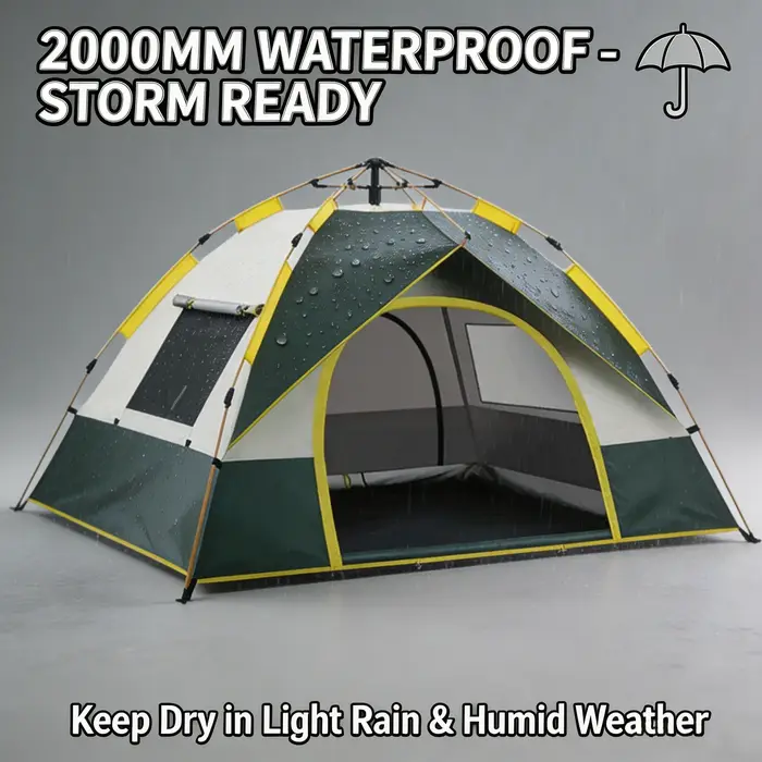 Tente de camping instantanée pour 3-4 personnes, imperméable, protection UV, tente automatique pour la randonnée en plein air