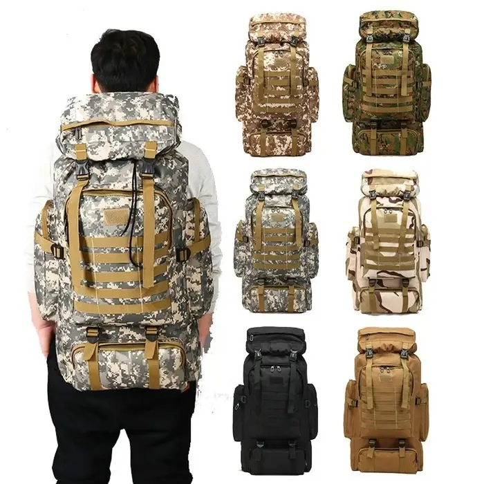 80L/100L sac d'escalade grand sac à dos en plein air randonnée Camping sacs de voyage