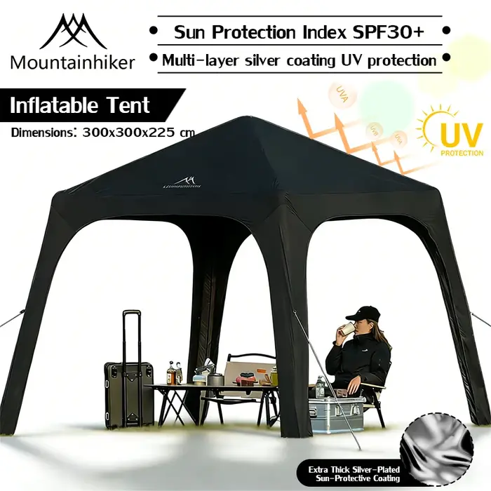 Tente dôme gonflable, grand abri de camping pneumatique, tente igloo gonflable portable à montage rapide pour le camping familial, les pique-niques, la plage