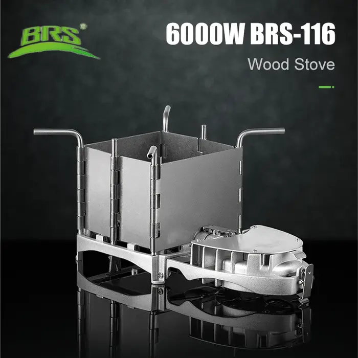 BRS 6000W poêle à bois extérieur pliable léger four à bois de chauffage cuiseur à charbon de bois BB