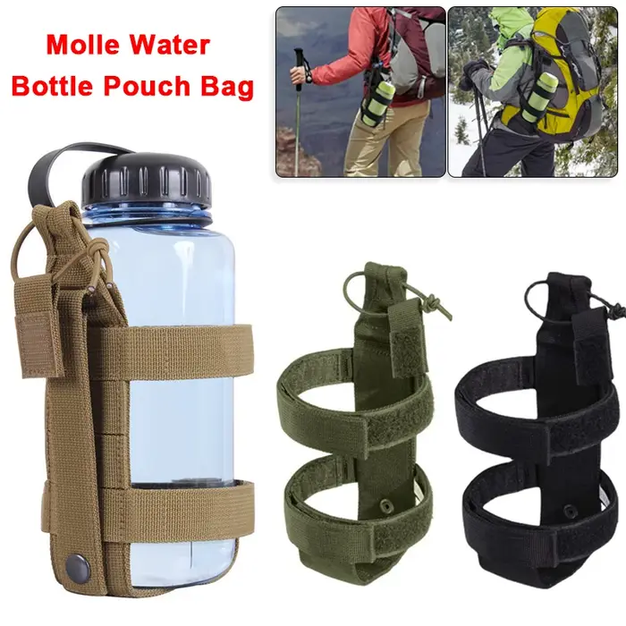 Molle bouteille d'eau pochette sac Portable militaire en plein air voyage randonnée porte-bouteille