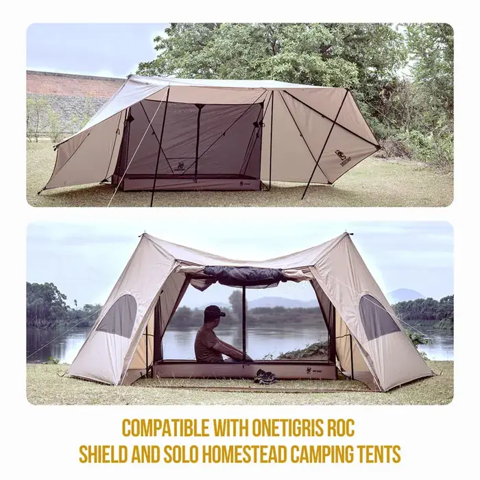 OneTigris – tente intérieure d'extérieur en maille, abri de Camping pour 1 personne, avec tente étan