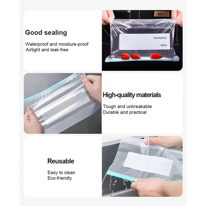 45 pièces sac à fermeture éclair réutilisable Stand Up Zip fermé sac de congélateur en plastique fruits légumes Ziplock cuisine stockage des aliments organisateur pochette