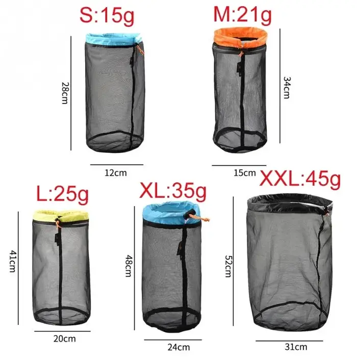 Sacs en maille de Nylon ultralégers S/M/L/XL/XXL