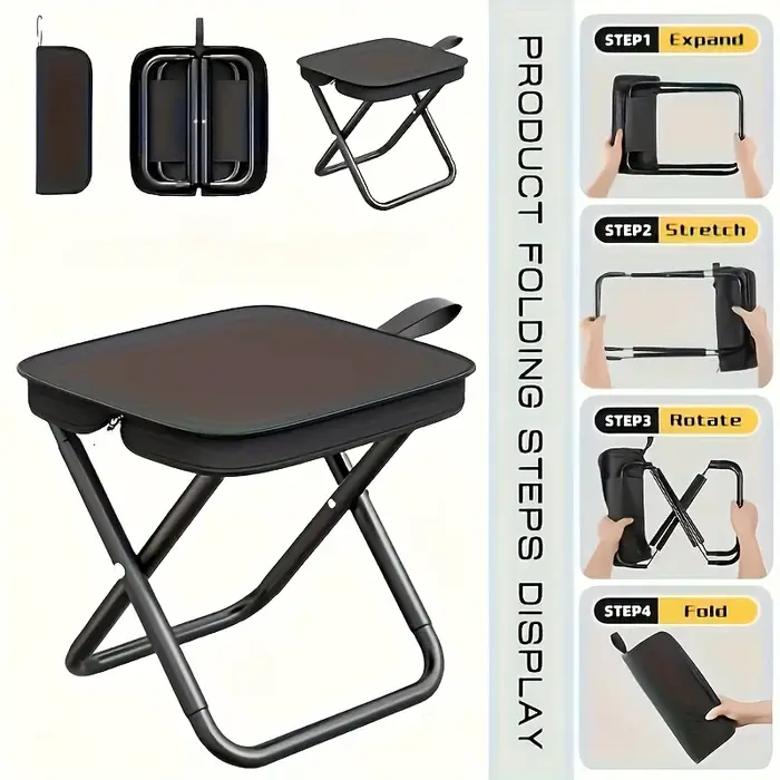Tabouret de sac à dos pliable, Portable, avec sac de transport, léger, Mini chaise d'extérieur facil