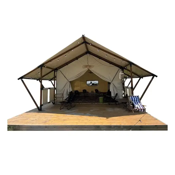 Tente de luxe 5x9m toutes saisons pour glamping extérieur