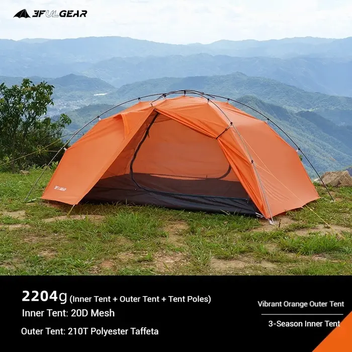 3F UL GEAR Tai Chi 2 tente de Camping 210T ultraléger résistant aux intempéries Portable extérieur Double