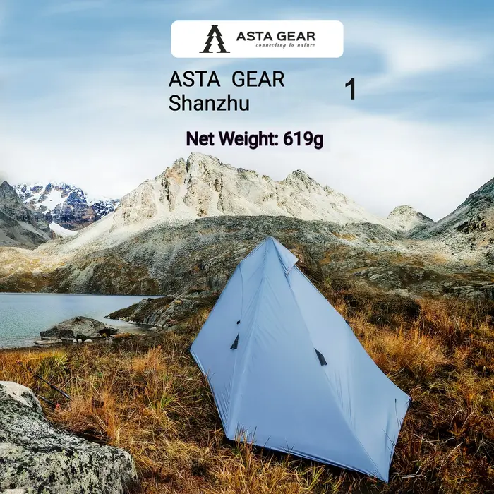 Tente pyramidale Astagear Shanzhu 1 : tente de camping extérieure ultra légère pour une seule person