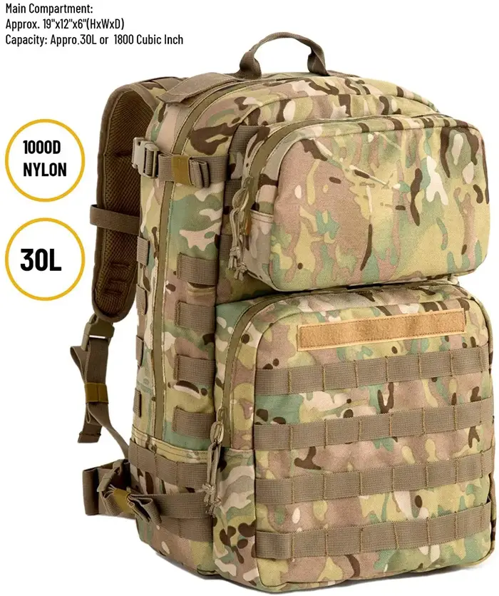 Akmax sac à dos militaire FILBE sac à dos tactique d'assaut 30L sac d'hydratation militaire Portable pour hommes pour Camping randonnée