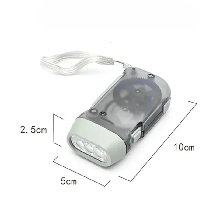 Lampe de poche à manivelle Dynamo à pression manuelle pour l'extérieur
