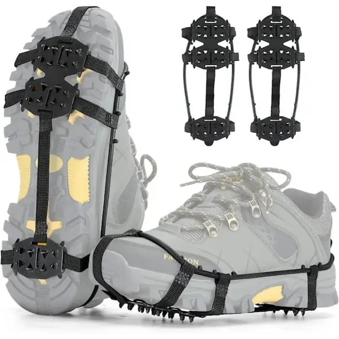1 paire M L Crampons chaussures couverture 24 dents anti-dérapant glace poignées pince