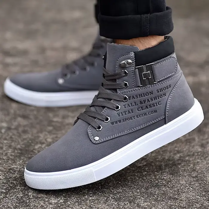 Baskets montantes pour hommes, bottes de sport, mode extérieur, confortables et décontractées, chaussures rétro de Style britannique pour hommes