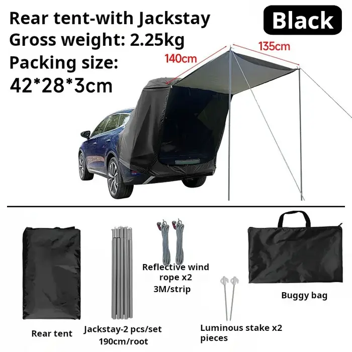 Tente arrière de voiture extérieure Camping pique-nique tente arrière de voiture avec auvent tente d