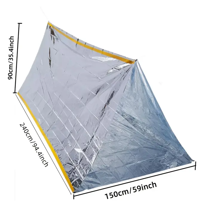 Tente thermique compacte d'urgence et sac de bivouac – Équipement de survie à déploiement rapide pour les aventures dans le désert et les randonnées d'une journée
