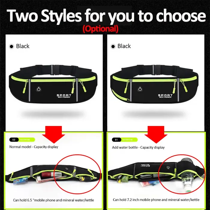 Sac de taille de course hommes femmes sport ceinture pochette