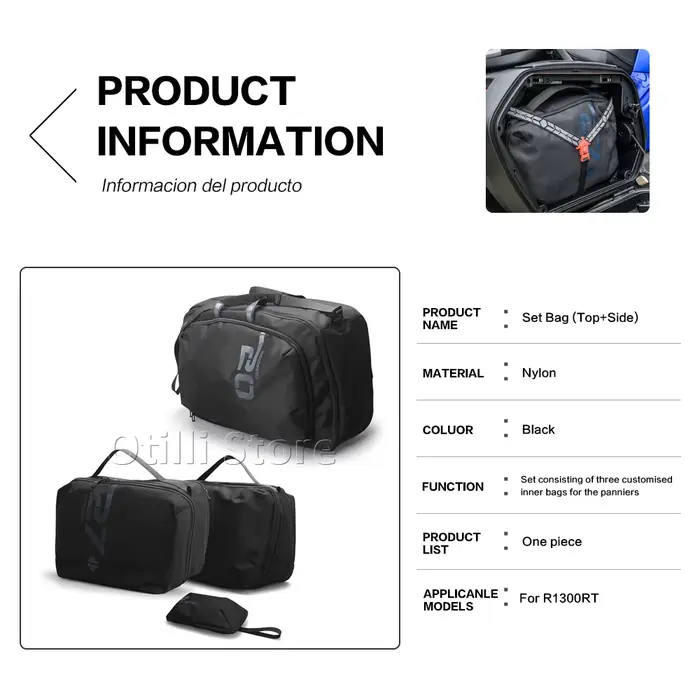 Nouveau pour BMW R1300RT R 1300 RT r1300rt R1300 RT 2025 valises de moto sac intérieur boîte à outils sacoche latérale Kit de sac de selle