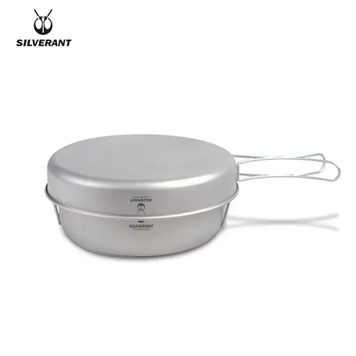 Ensemble de casseroles et poêles à frire en titane, grande batterie de cuisine de camping en plein a