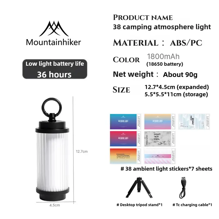 Lampes de camping rechargeables USB MOUNTAINHIKER 38 Light 38 Explore