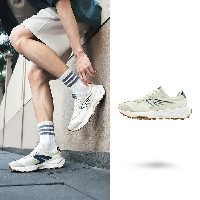 QIAODAN DUBAI 4.0 chaussures de marche pour hommes 2025 nouveau Vintage semelle en caoutchouc maille respirant confort décontracté antidérapant Snwakers QXL043252407