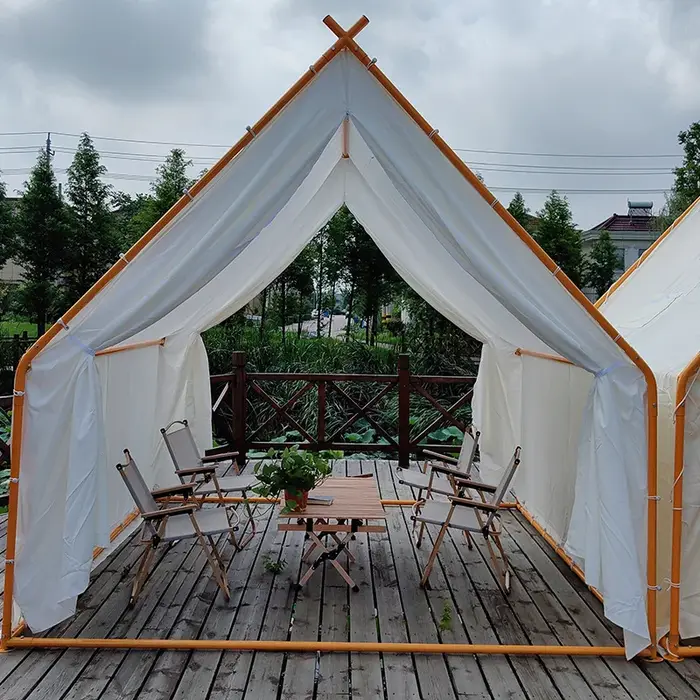 Tente de camping triangulaire Dengfeng imperméable et coupe-vent pour barbecue