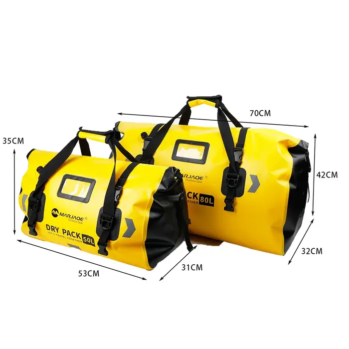 Sac sec pour moto 50L/80L, sac de siège de moto étanche IPX6, sac à bagages pour moto, pêche, aventure en plein air